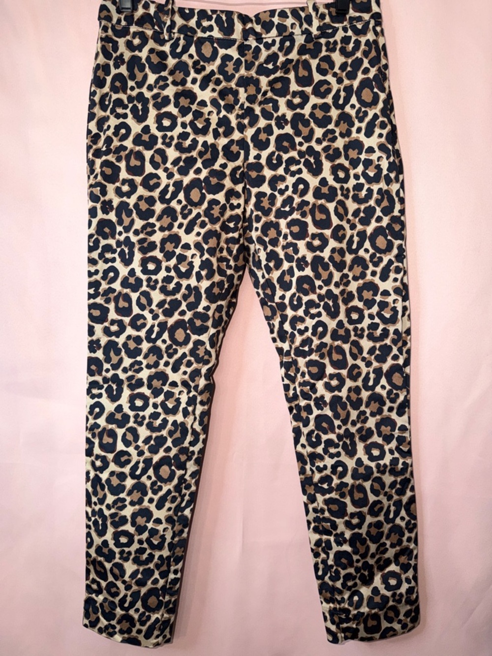 H&M Leopard Print Cropped Pants - Black & Tan